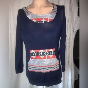 Scoop Neck Hoodie with front pocket size: Small